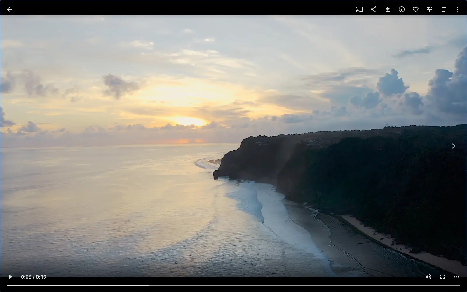 A video streaming instantly in the Gallery player